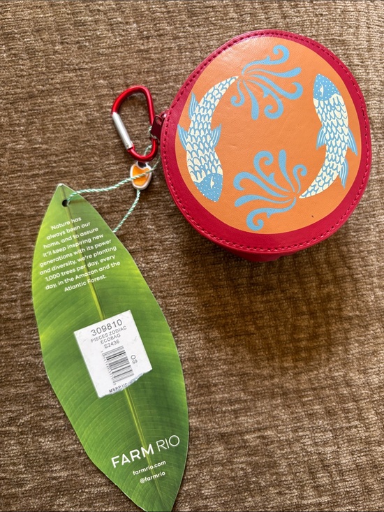 FARM Rio Handbags - BNWT. FARM Rio Pisces Orange & Pink Koi Reusable bag with Pouch